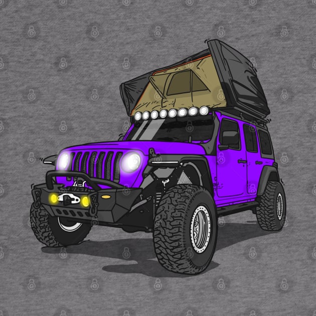 Jeep Wrangler Camp Time - Purple Jeep by 4x4 Sketch